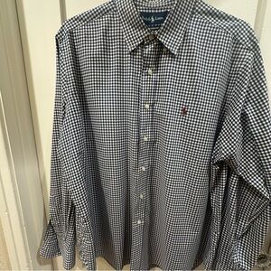 Ralph Lauren Men’s Navy & White Gingham Button-Down Shirt